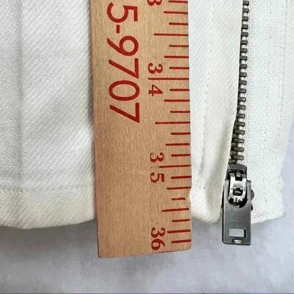 HELMUT LANG Womens Hem Zip Stretch White Dress Pants Sz 10 Career Bussiness Work - Picture 10 of 13